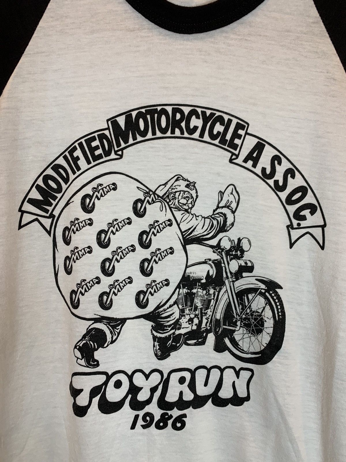 Vintage *RARE* Vintage 1986 Modified Motorcycle Toy Run Biker Shirt Size US M / EU 48-50 / 2 - 2 Thumbnail