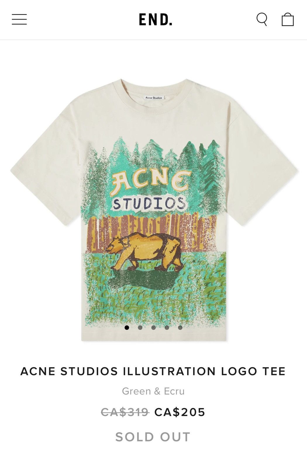 image of Acne Studios Illustration Logo Tee in Cream, Men's (Size Small)