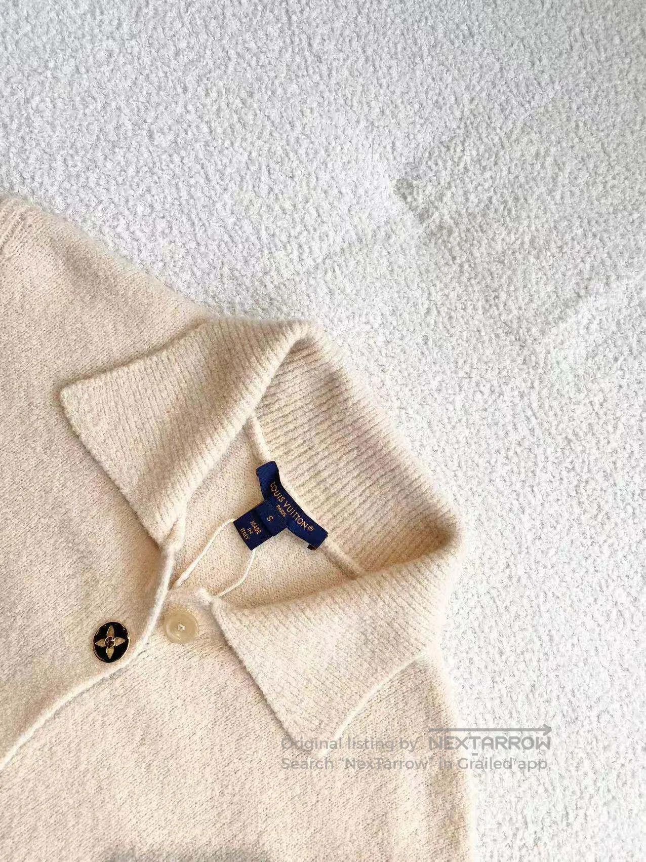 Louis Vuitton Louis Vuitton 26SS beige short-sleeved knitted cardigan| Size S / US 4 / IT 40 - 4 Thumbnail
