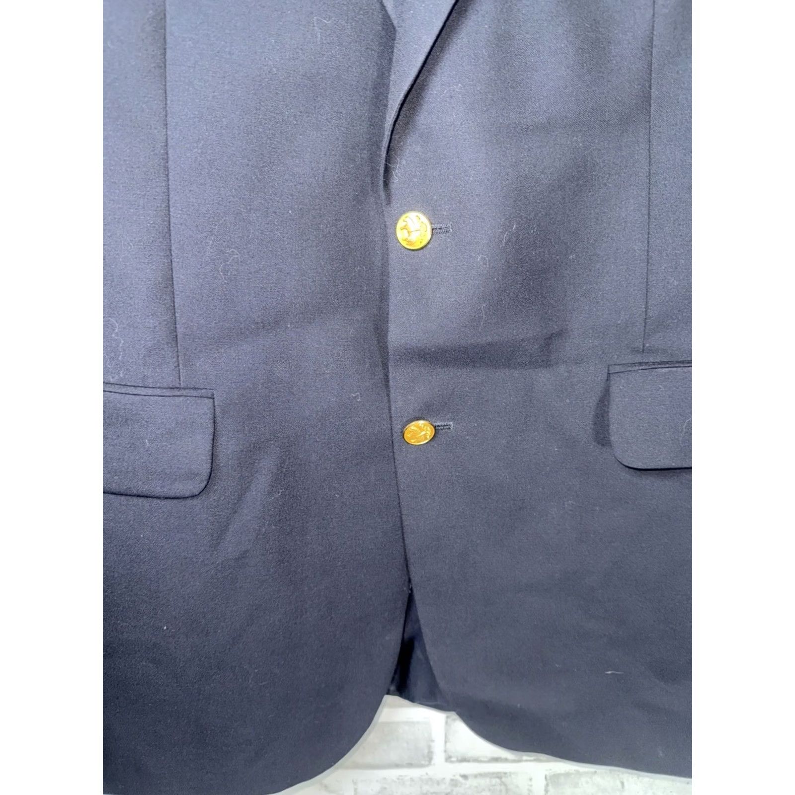 Brooks Brothers Brooks Brothers BROOKSEASE Navy Blue Loro Piana Wool Coat Blazer 2 Button 41L Mens Size 42R - 3 Thumbnail