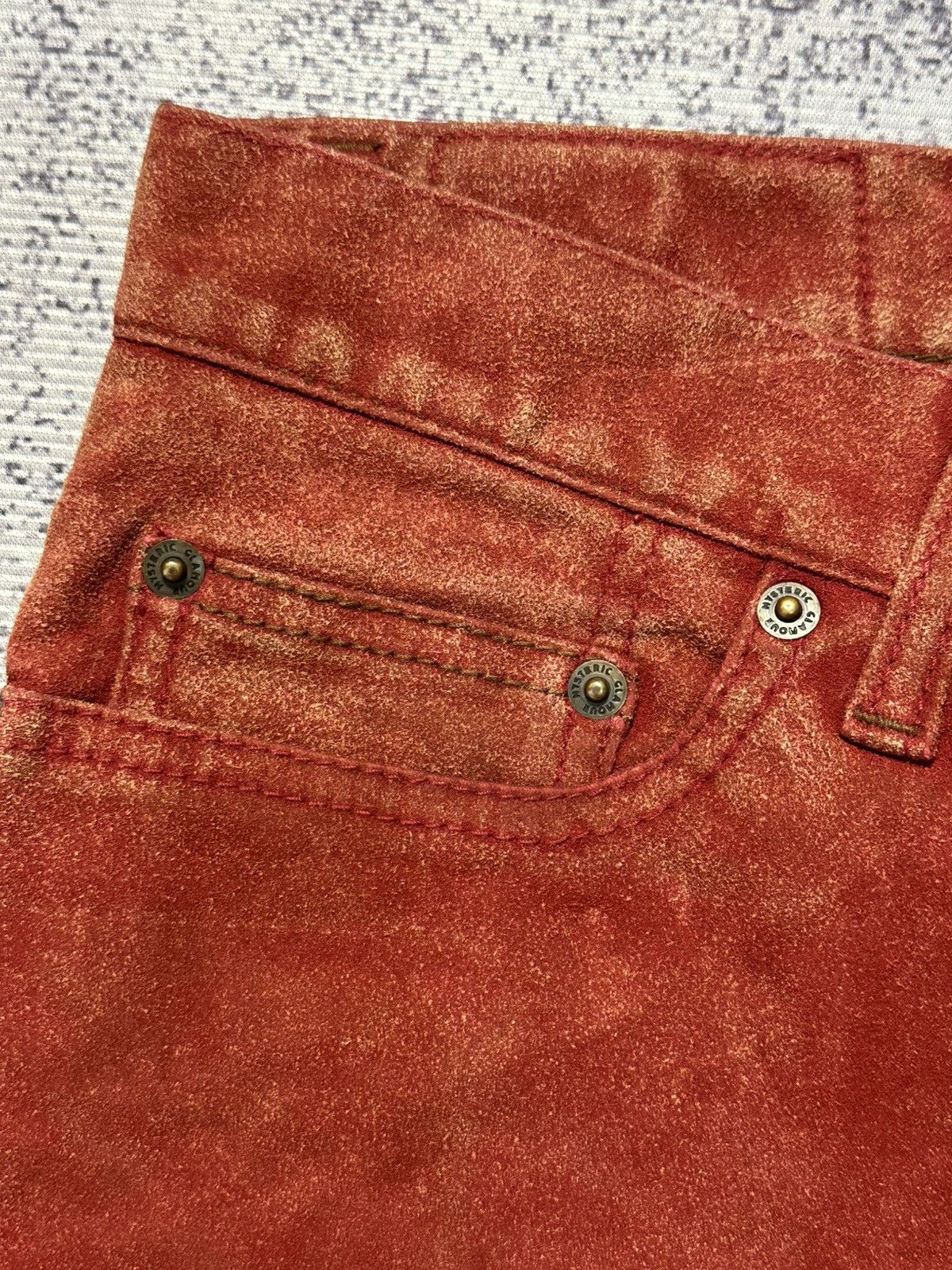 Hysteric Glamour Hysteric Glamour Slim Fit Suede Pants Red Size US 28 / EU 44 - 5 Thumbnail