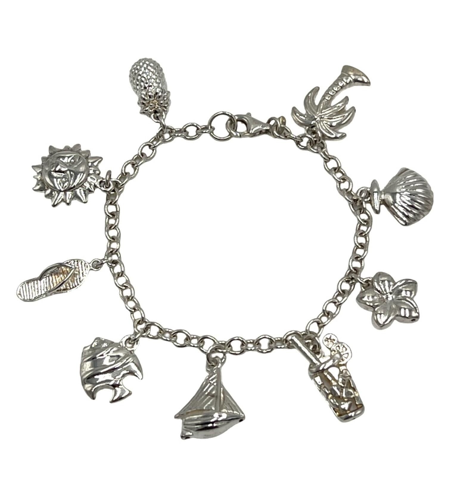 Other Jaqmel C. Mauritius Sterling Silver Tropical Charm Bracelet Size ONE SIZE - 1 Thumbnail