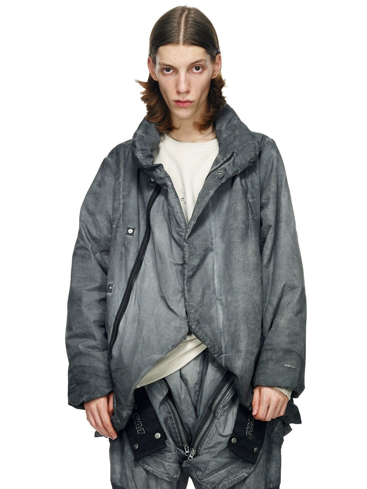 image of Hamcus Prmtvsm/ Zipped Spine Padded Jacket in Grey, Men's (Size Large)