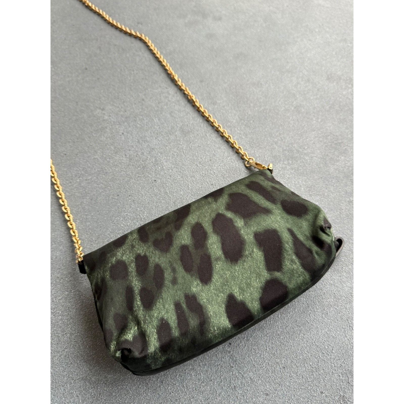 Dolce & Gabbana Dolce & Gabbana Leopard Satin Mini Green Cross Body Bag Size ONE SIZE - 9 Thumbnail
