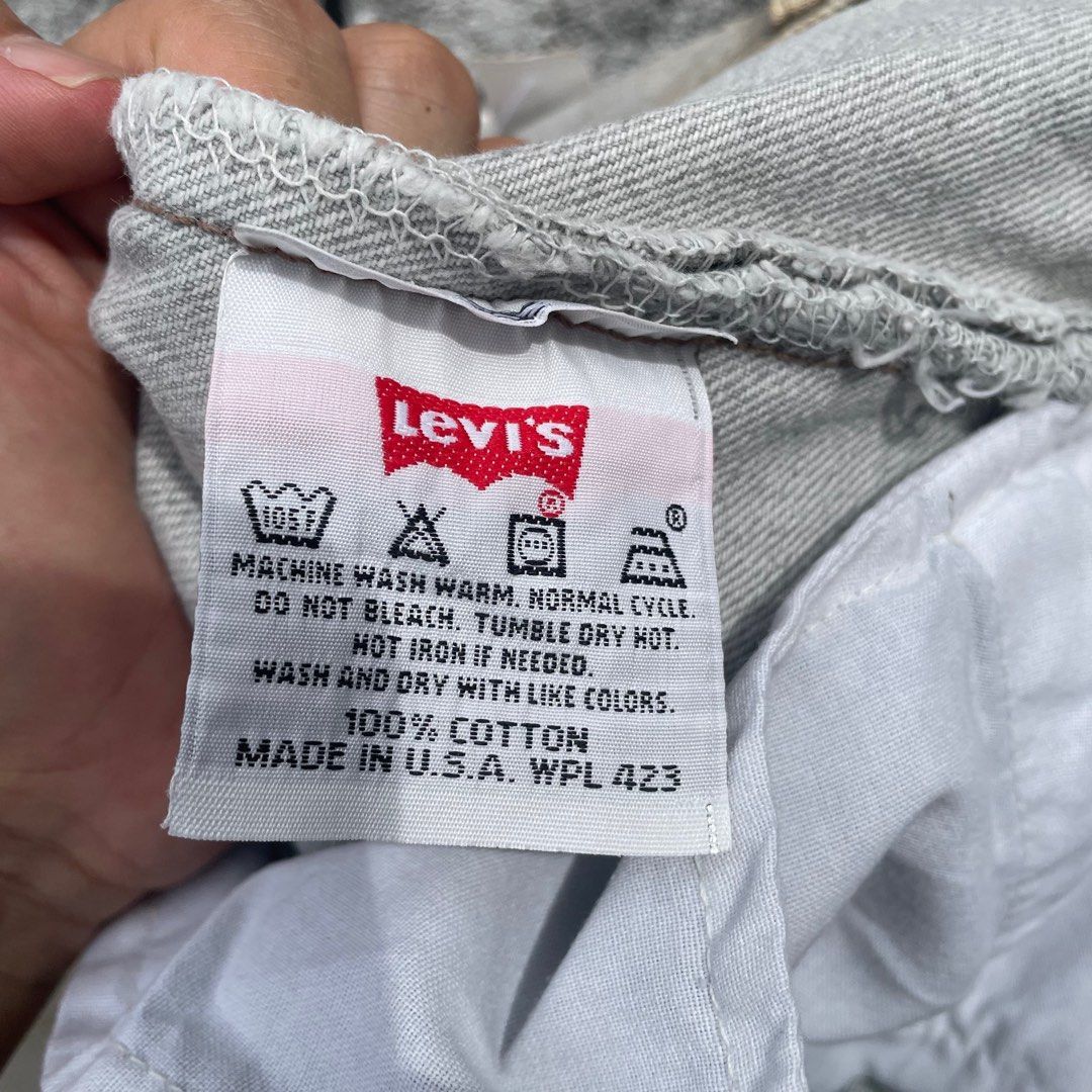 Size 34 Vintage Levis 501 Denim Jeans Grey USA