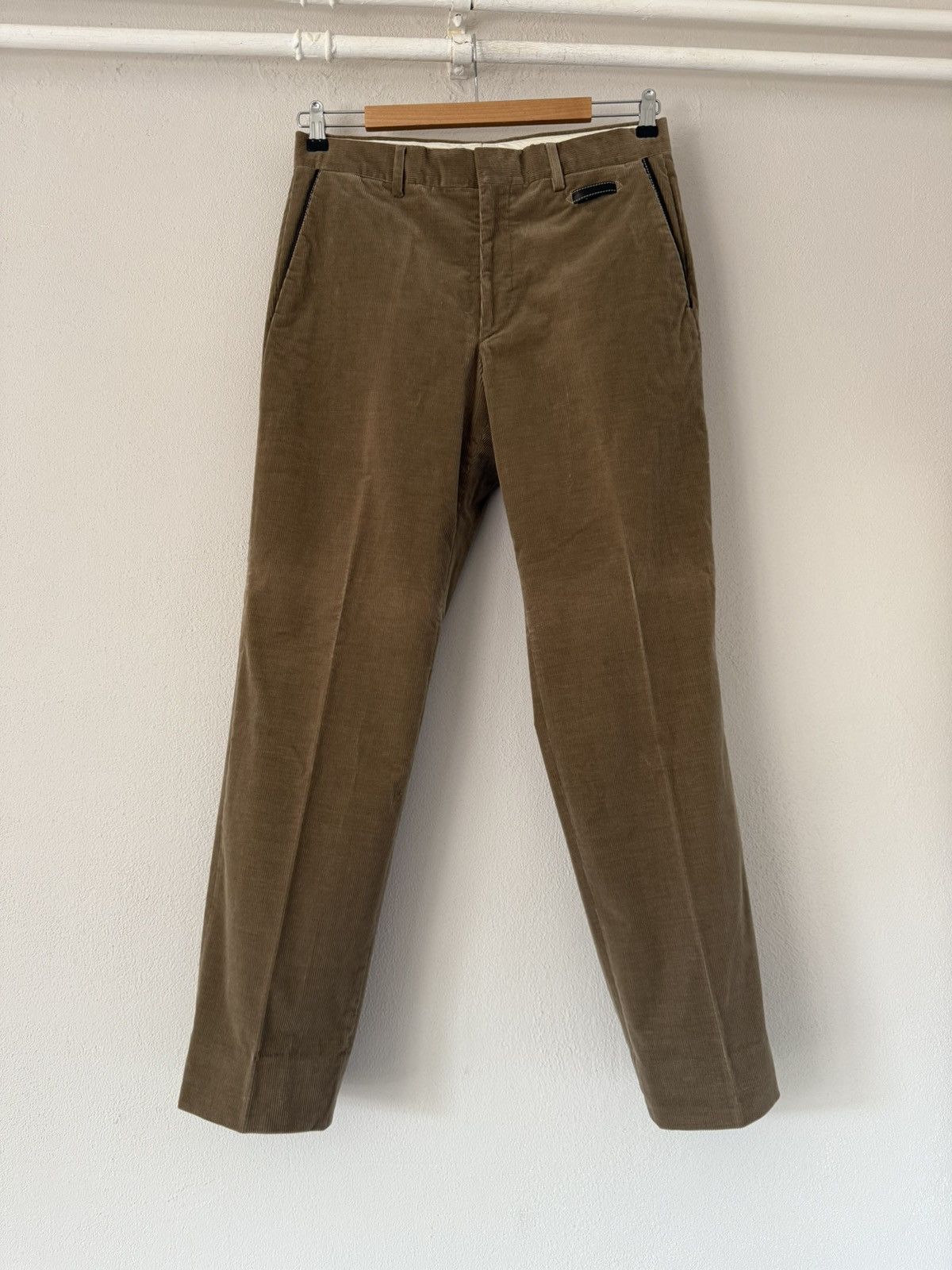 パンツ HERMES VINTAGE CORDUROY TROUSERS vintage HERMES leather trimming corduroy pants | NOIR ONLINE