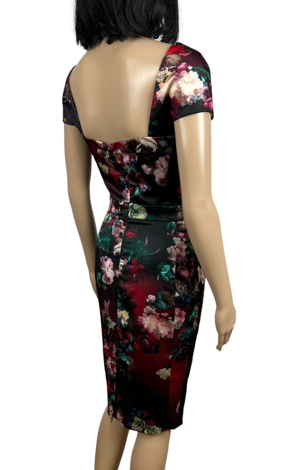 Just Cavalli JUST CAVALLI Satin Dress Floral/Fruit size 40 Size S / US 4 / IT 40 - 15 Thumbnail