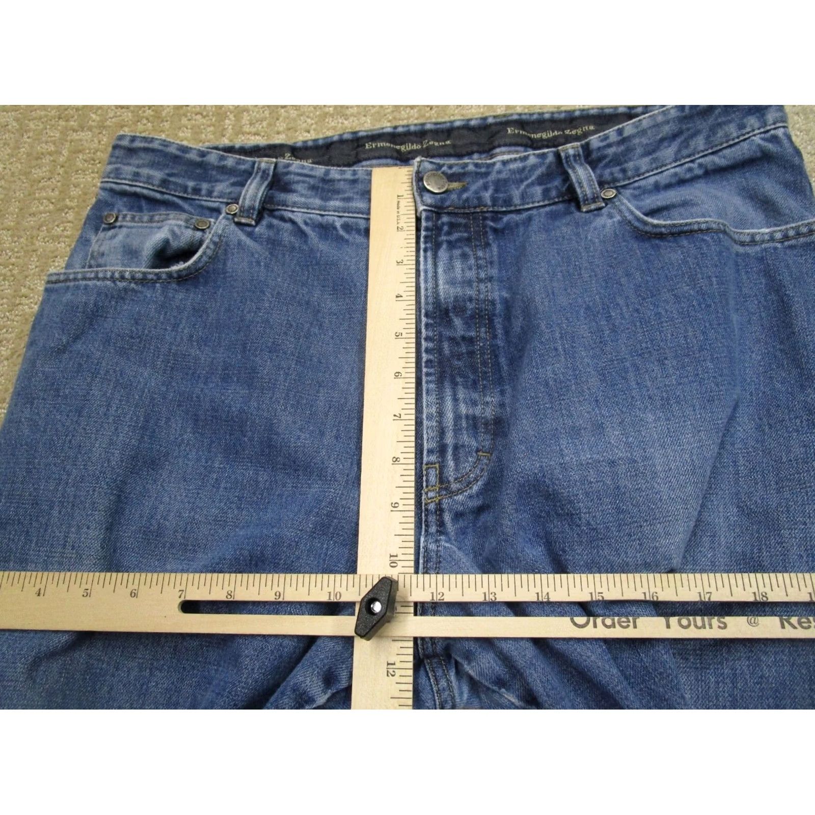Ermenegildo Zegna Ermenegildo Zegna Jeans Men 38 Blue Straight Relaxed Pants Light Wash Italy Made Denim 5-Pocket Logo Baggy/Relaxed Style Mens Jeans Size US 38 / EU 54 - 6 Thumbnail