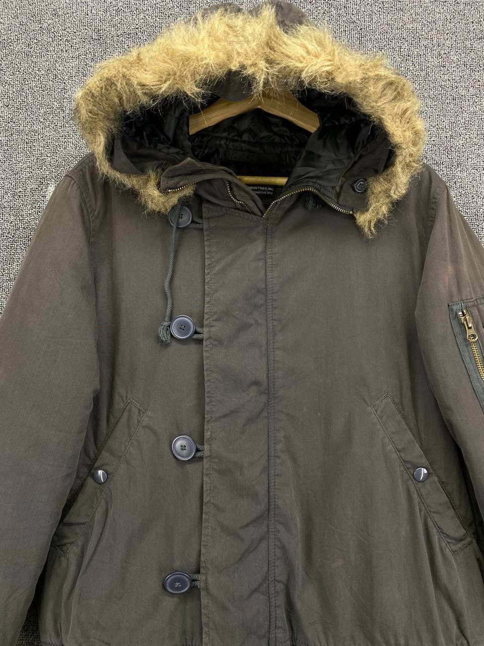 Alpha Industries Vintage Alpha Industries Faux Fur Hoodie Long Jacket Size L / US 10 / IT 46 - 5 Thumbnail