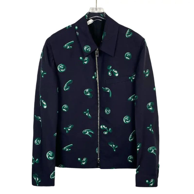 Dior Dior Men's Wool Navy Jacket with Unique Print 0089 Size US S / EU 44-46 / 1 - 1 Thumbnail