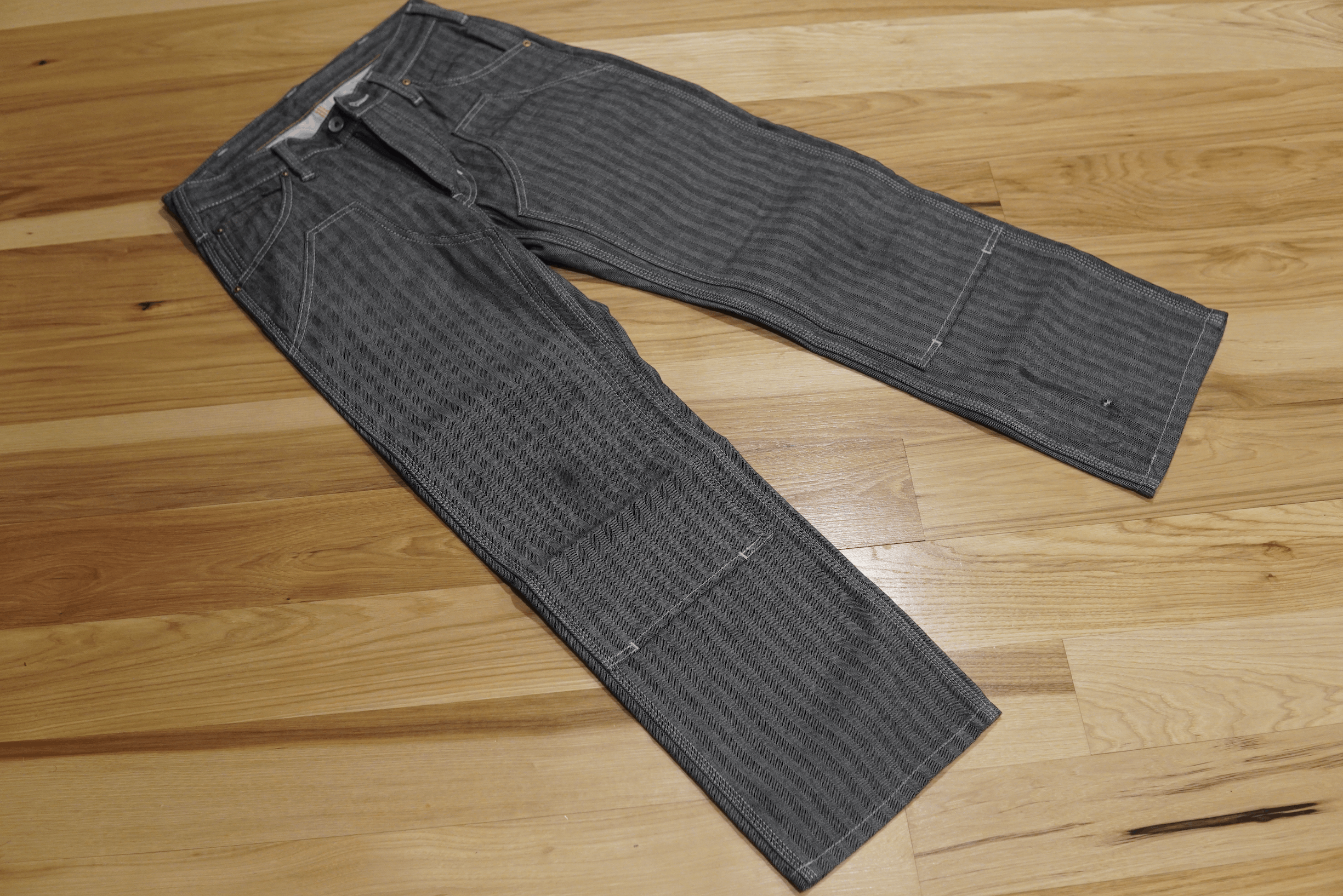 image of Iron Heart Double Knee Herringbone in Charcoal, Men's (Size 30)