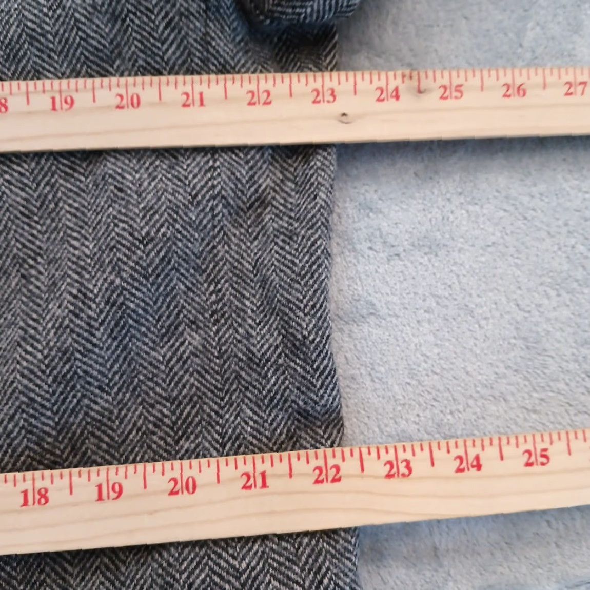 Lands' End Lands' End Blazer Mens 46 Long Gray Tweed Herringbone Wool Single Vent Two-Button Notch Lapel Jacket Coat 2 Piece Regular Mens Size 46R - 7 Thumbnail