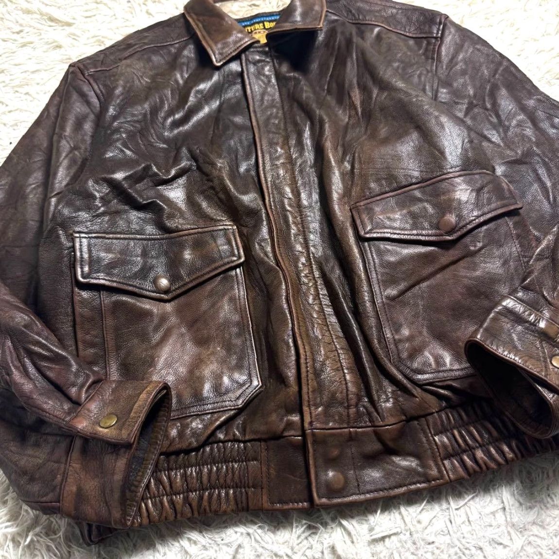 Vintage VINTAGE Wilsons Leather Adventure Bound A-2 Leather Flight Jacket Men's XL Brown Wool? Size US XL / EU 56 / 4 - 4 Thumbnail