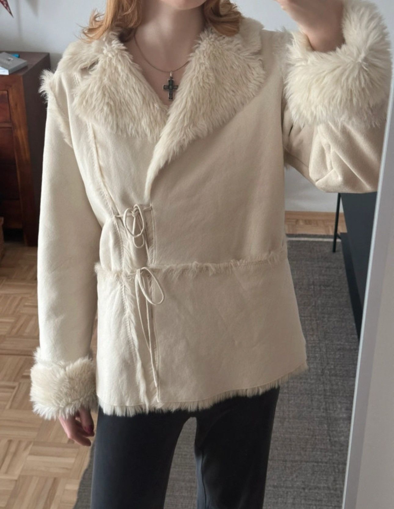 Vintage Fur coat blazer jacket wrapped tied Size M / US 6-8 / IT 42-44 - 8 Thumbnail