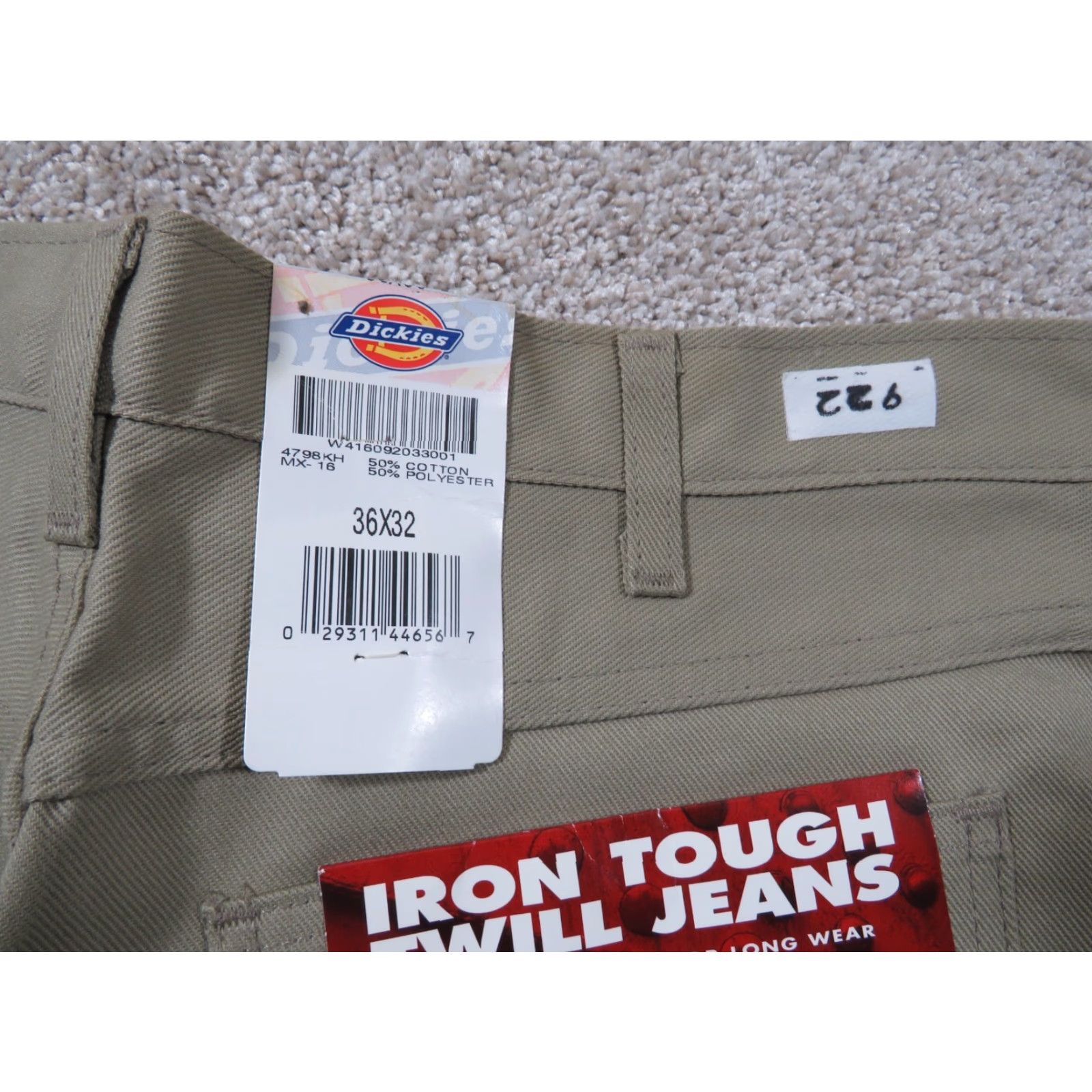 Dickies Dickies Men’s Twill Pants Khaki Straight 35X31 Work Flat Front Regular Waist Beige Cotton Polyester Size US 35 - 7 Thumbnail