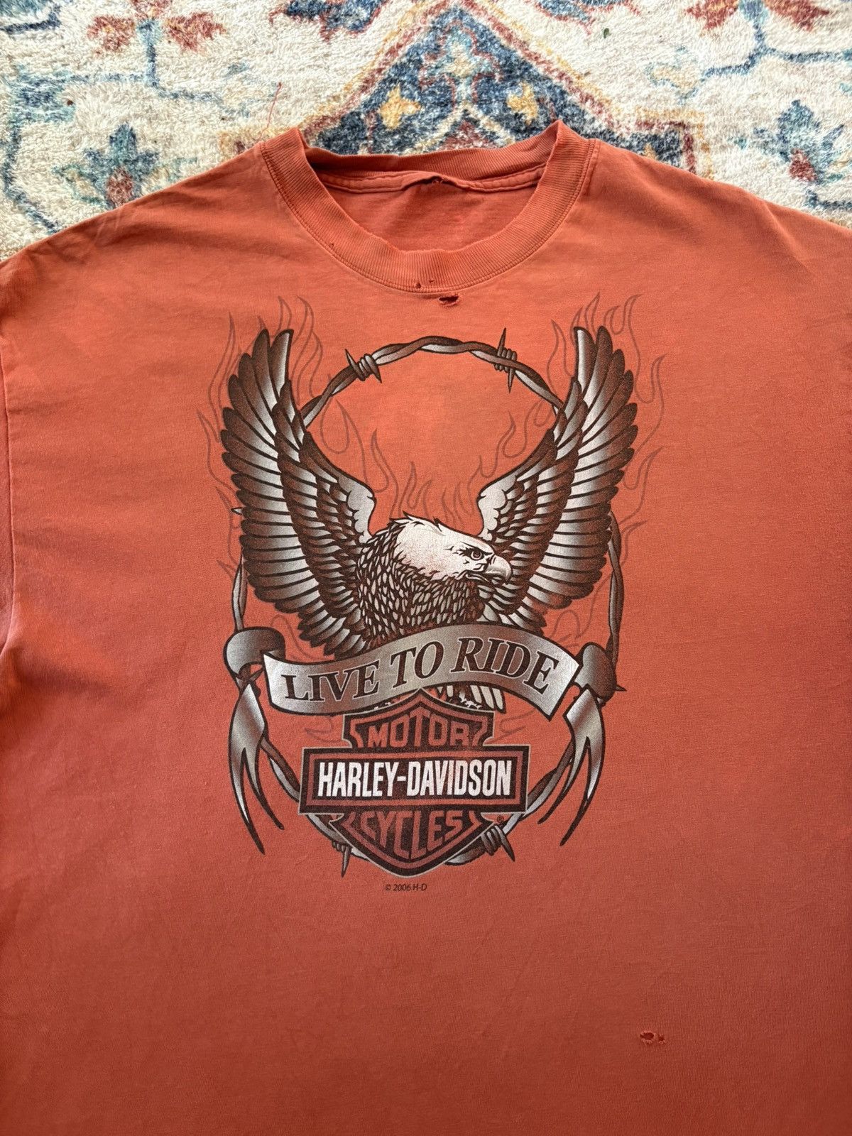 Harley Davidson Vintage Harley Davidson Flames Biker T-shirt Large Size US L / EU 52-54 / 3 - 4 Thumbnail