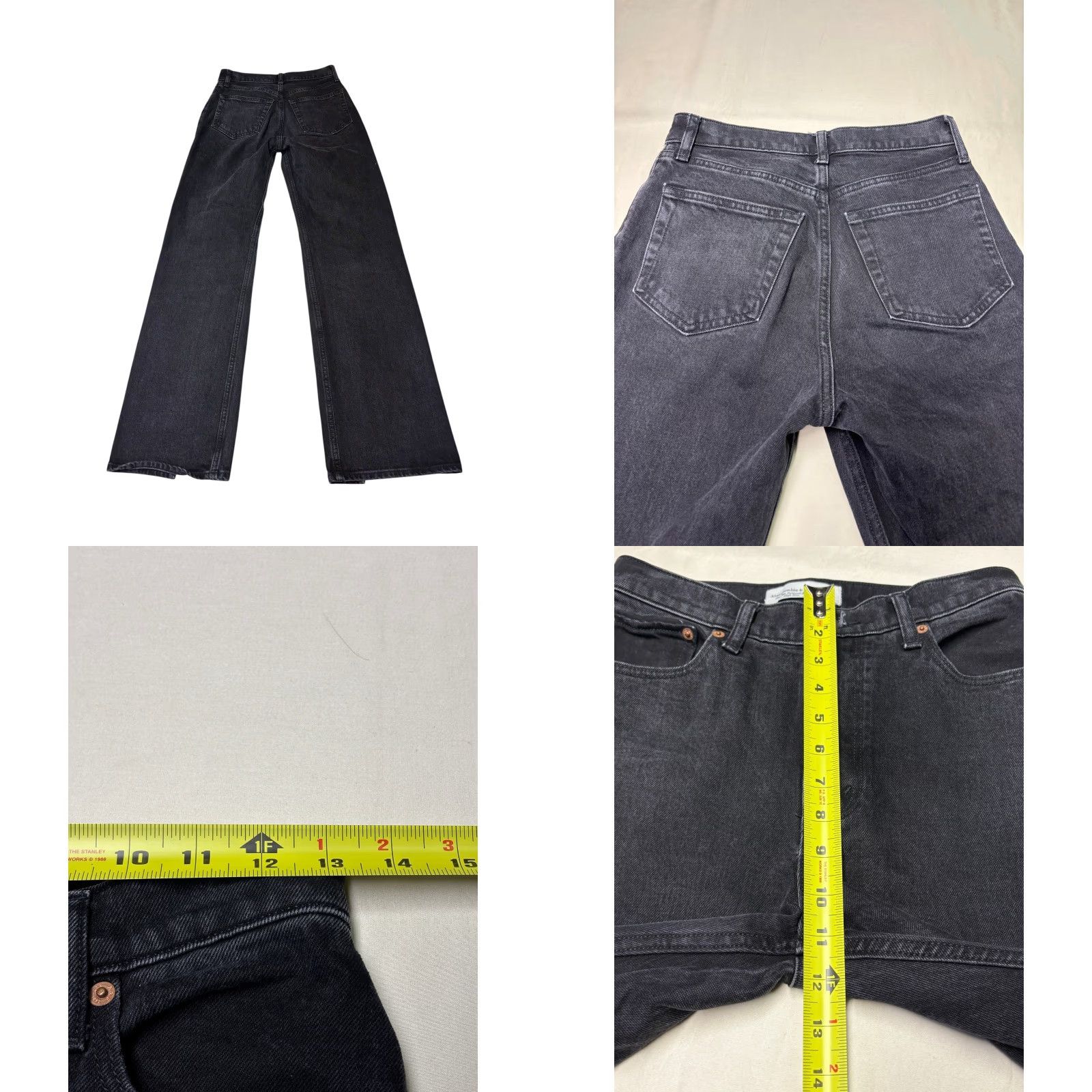 Abercrombie & Fitch Abercrombie & Fitch Jeans 90s Relaxed High Rise Split Hem Black 26X31 Womens Size 26" / US 2 / IT 38 - 8 Thumbnail