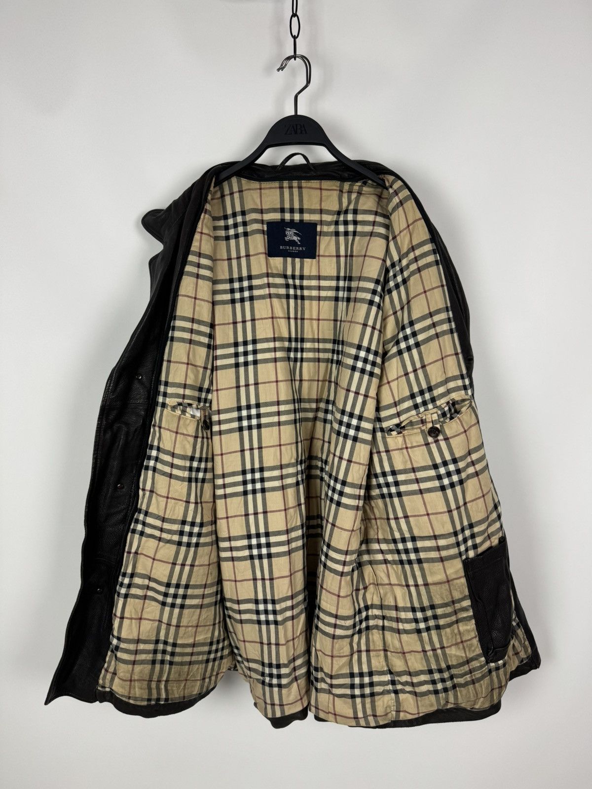 Burberry Vintage Distressed Burberry London Leather Coat Brown Jacket Size US L / EU 52-54 / 3 - 22 Thumbnail