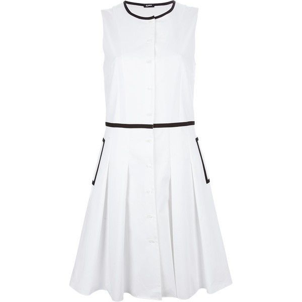 Jil Sander JIL SANDER Navy White Sleeveless A-Line Dress Size XXS / US 00 / IT 34 - 8 Thumbnail