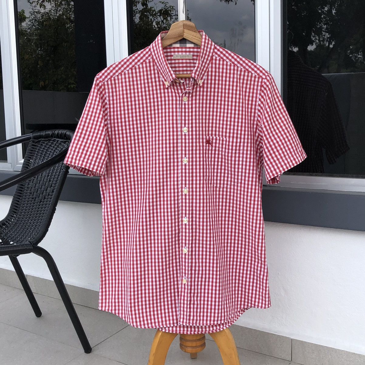 Burberry Burberry Brit Checkered Cotton Short Sleeve Shirt Size US L / EU 52-54 / 3 - 1 Thumbnail