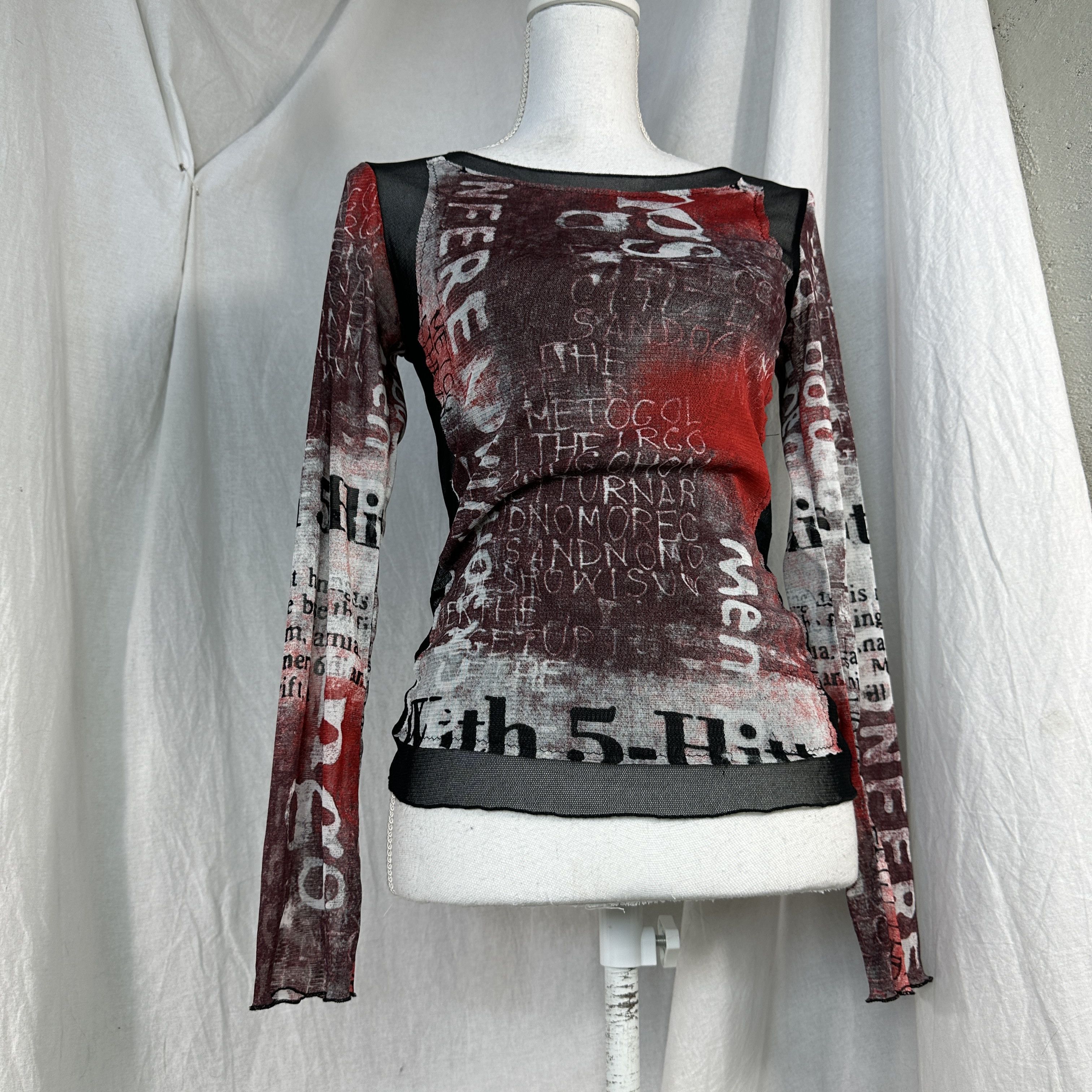 Vintage Vintage Mesh Top Blouse meshtop avant-garde Size S / US 4 / IT 40 - 2 Thumbnail