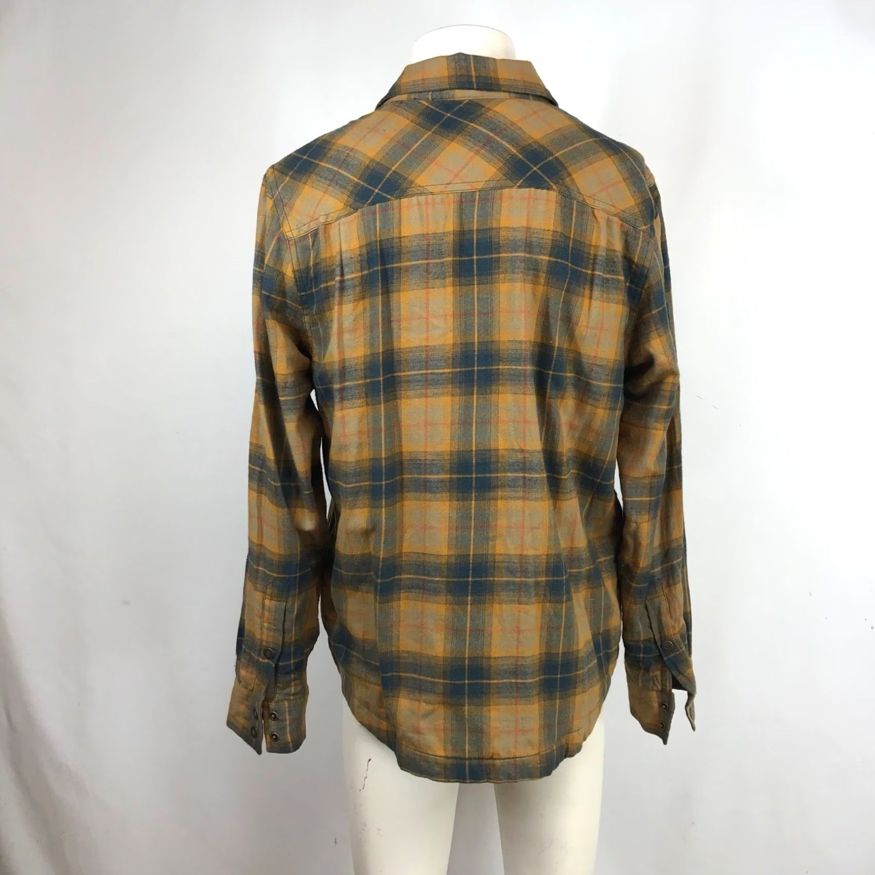 Prana prAna Shirt Mens S Yellow Plaid Flannel Lined Long Sleeve Button Blue Size US S / EU 44-46 / 1 - 5 Thumbnail