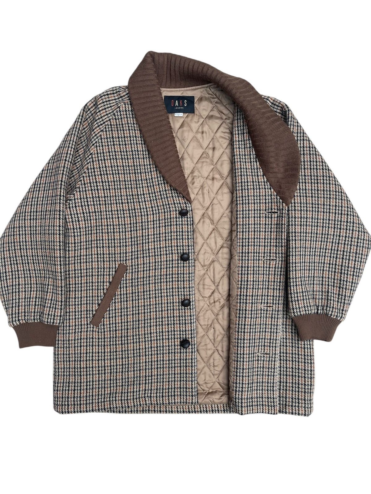 DAKS DAKS London Quilted Shawl Collar Jacket Vintage Check Size M Size US M / EU 48-50 / 2 - 3 Thumbnail