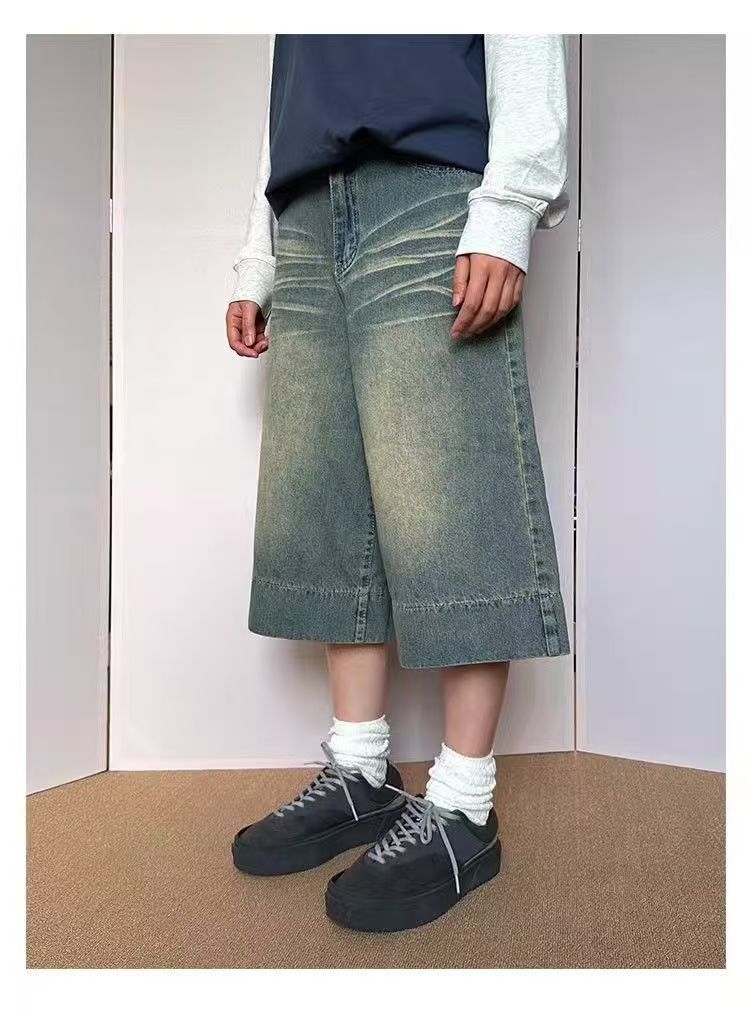 Vintage Men's American street style washed distressed denim shorts Size US 32 / EU 48 - 3 Thumbnail