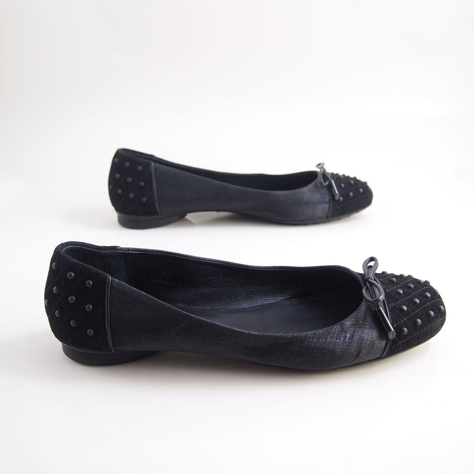 Tod's Tod's Flats Black Suede Waxed Linen Womens EU 38 US 8 Size US 8 / IT 38 - 6 Thumbnail