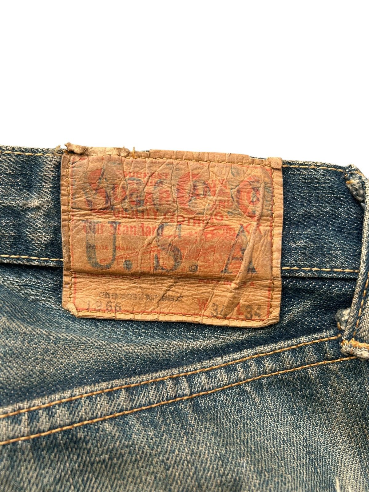 Kapital Thrashed Vintage Sugar Cane Selvedge Denim Jeans Grunge Size US 34 / EU 50 - 13 Thumbnail