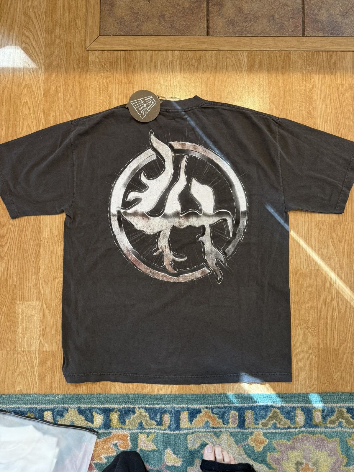 Lost hills Lost Hills Rhinestone Metallic Logo Tee Washed Black XL NWT Size US XL / EU 56 / 4 - 3 Thumbnail