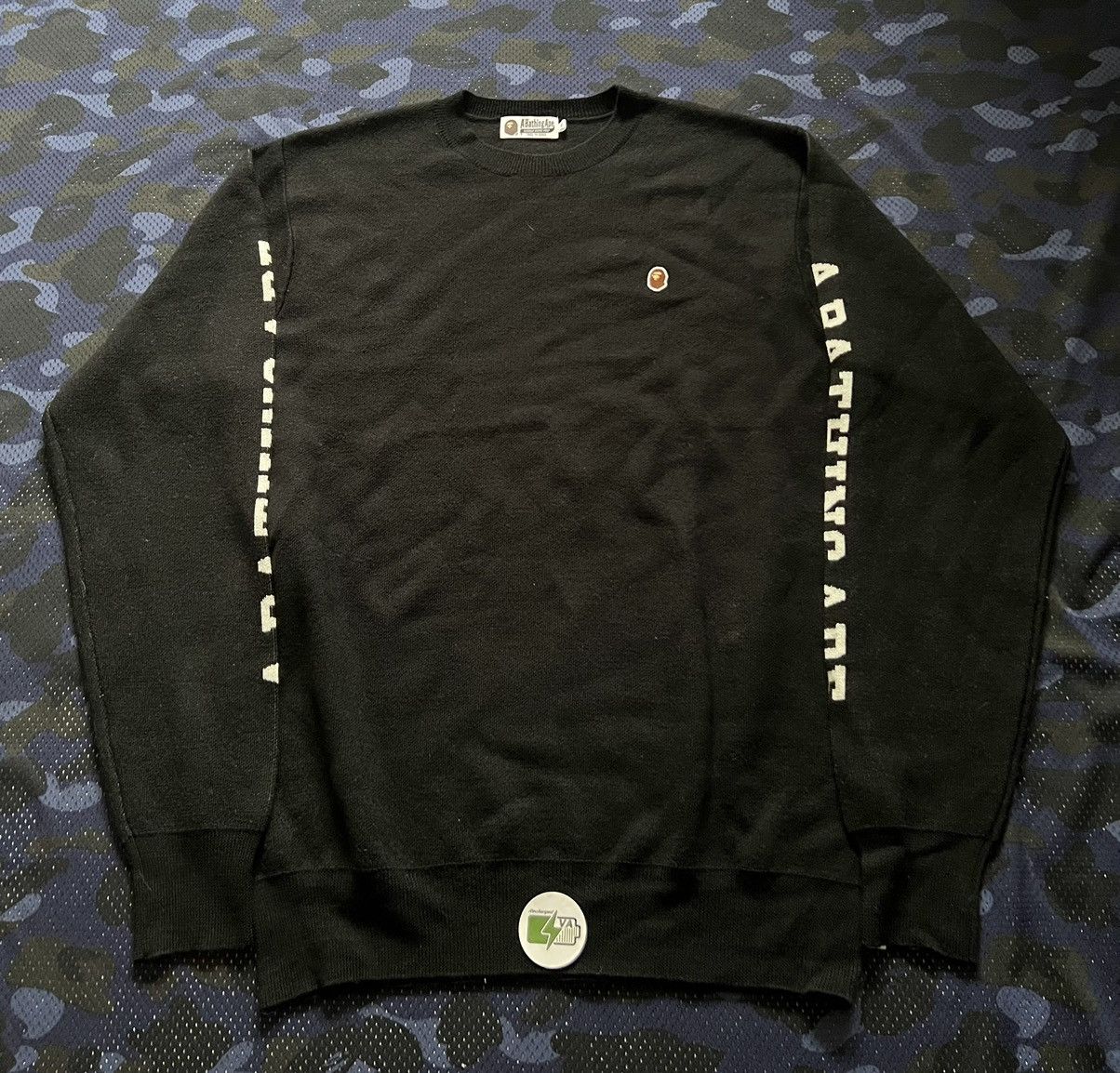 Image of Bape A Bathing Ape Knit Sweater in Black, Men's (Size XL)