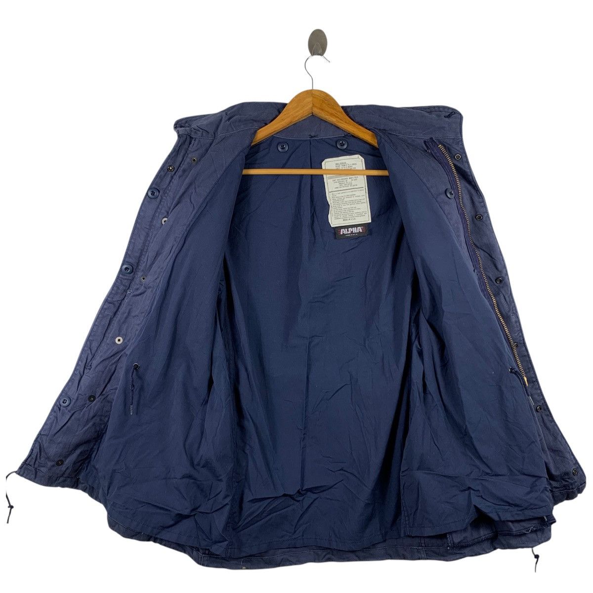 Alpha Industries Vintage 90s ALPHA INDUSTRIES INC Multi Pockets Blue Coat Size US M / EU 48-50 / 2 - 2 Thumbnail