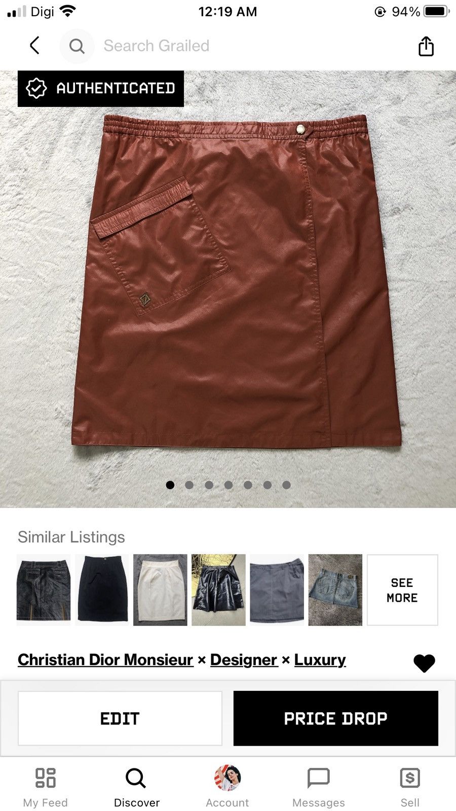 Christian Dior Monsieur CHRISTIAN DIOR SPORTS MINI SKIRTS #6739-84 Size 35" - 8 Thumbnail