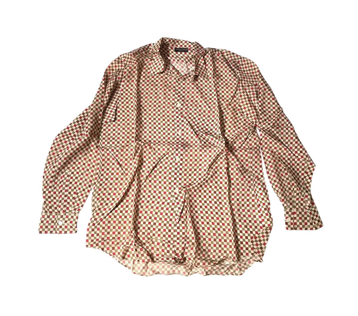 Cdg homme plus AD2001 flowy checkered button up