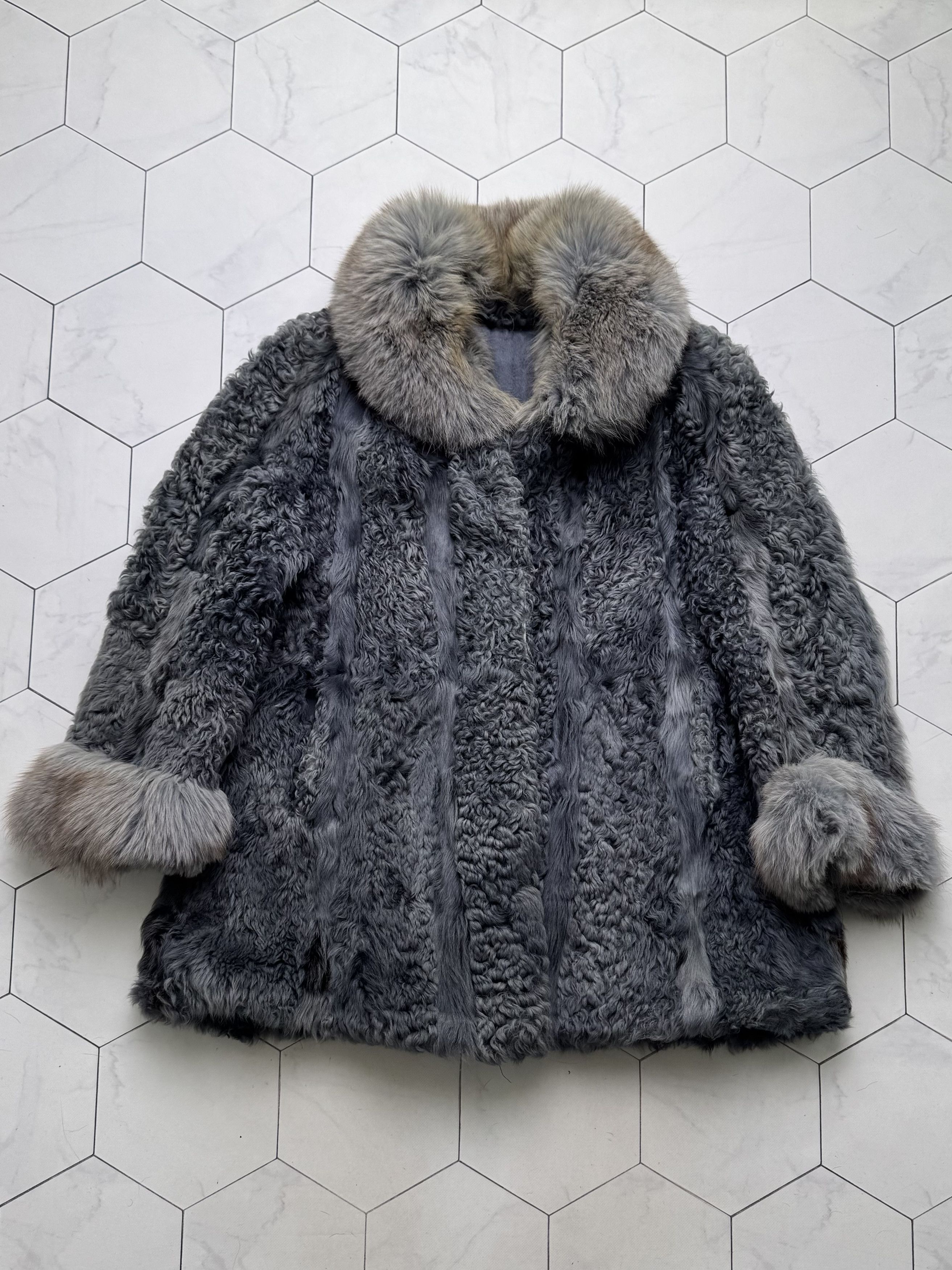 Vintage Vintage Blue Gray Real Fur Luxury Winter Statement Coat Size M / US 6-8 / IT 42-44 - 5 Thumbnail