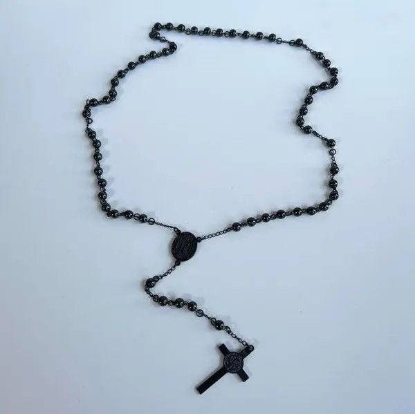 VIBE y2k 2000s black rosary bead necklace Size ONE SIZE - 5 Thumbnail