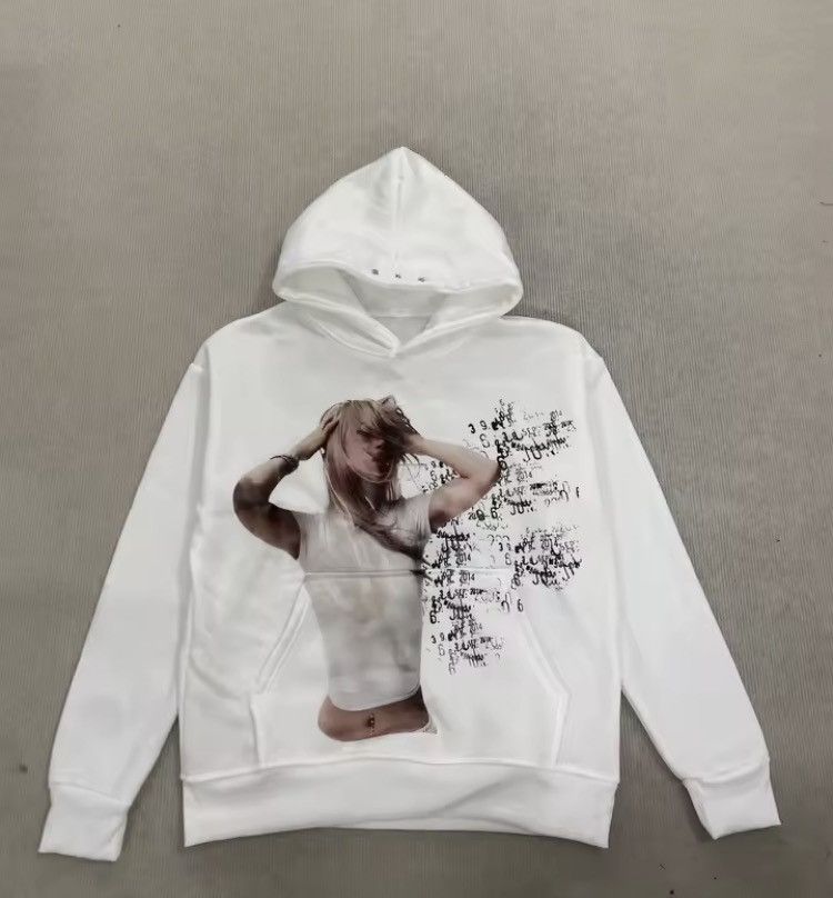 Japanese Brand White Cream Streetwear Hoodie With Studs Size US XL / EU 56 / 4 - 1 Thumbnail