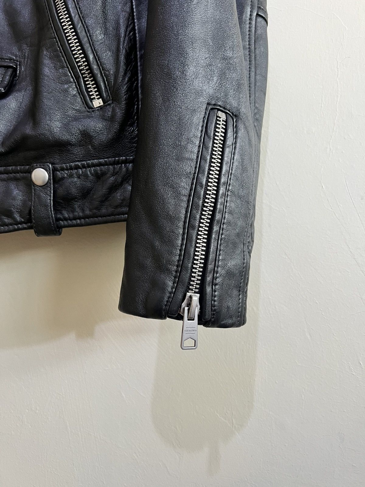 Allsaints ALLSAINTS BIKER MILO BLACK LEATHER JACKET Size US M / EU 48-50 / 2 - 10 Thumbnail
