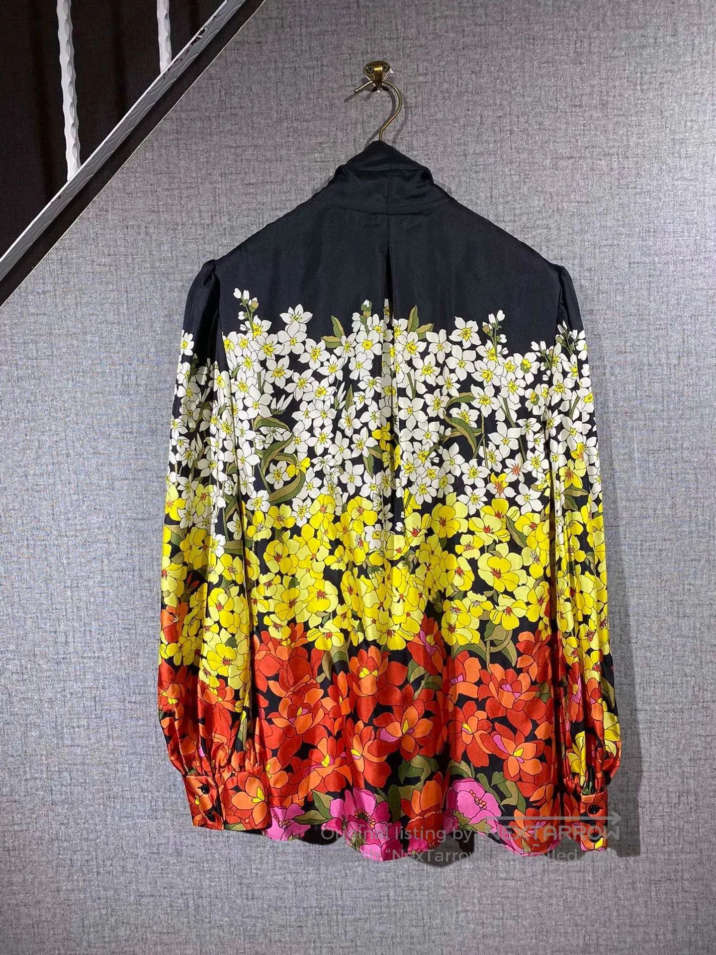 Gucci floral silk blouse jacket by gucci. Size L / US 10 / IT 46 - 2 Thumbnail