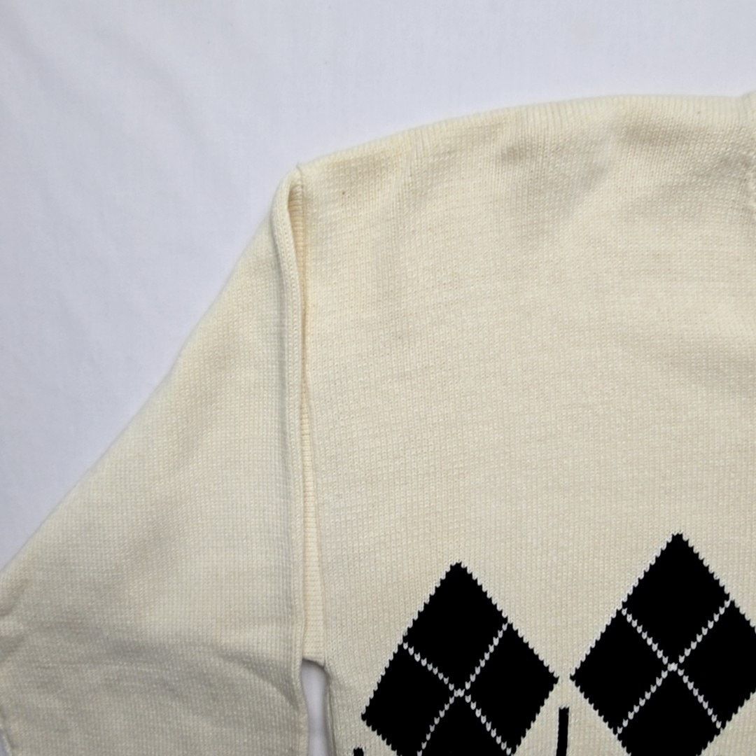 John Ashford John Ashford Golf Sweater XL Argyle Cream V-neck Knitwear Size US XL / EU 56 / 4 - 6 Thumbnail
