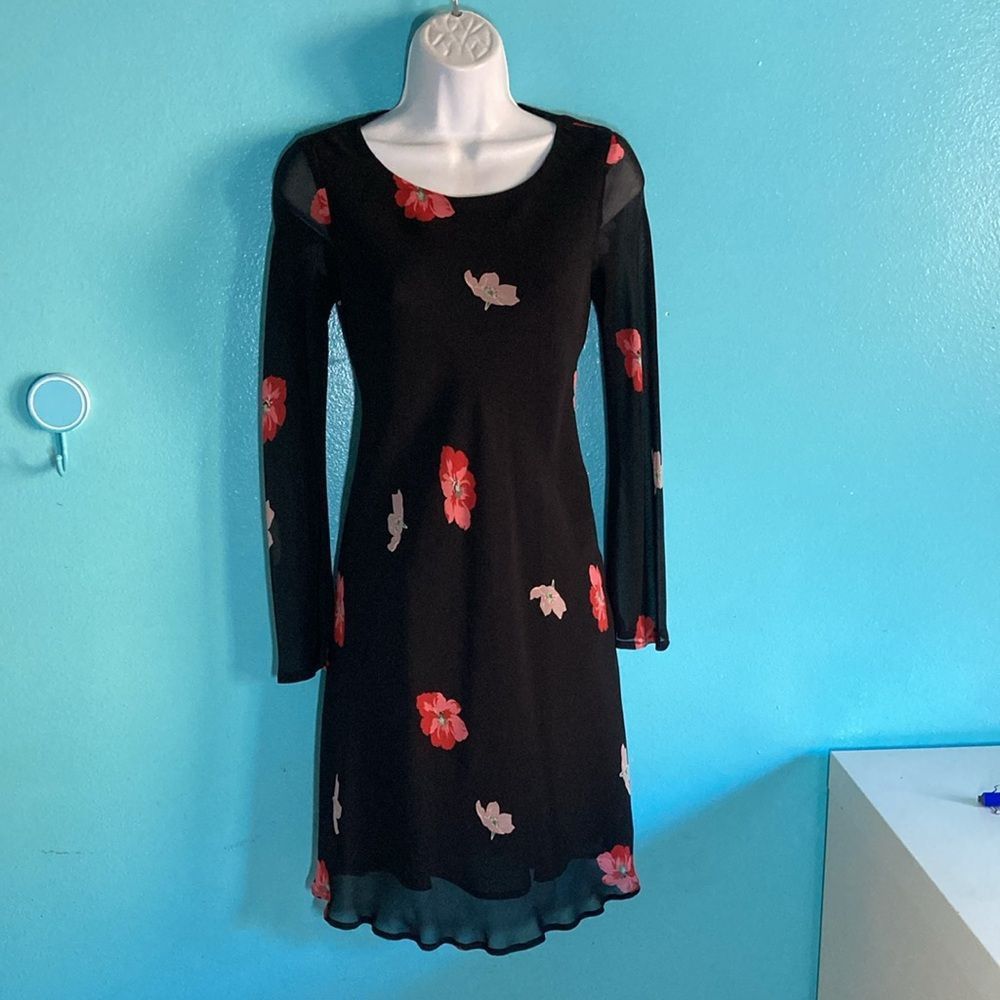 Other Corinne Sarrut Black Floral Dress Size 36 Fits XS Size XXS / US 00 / IT 34 - 1 Thumbnail