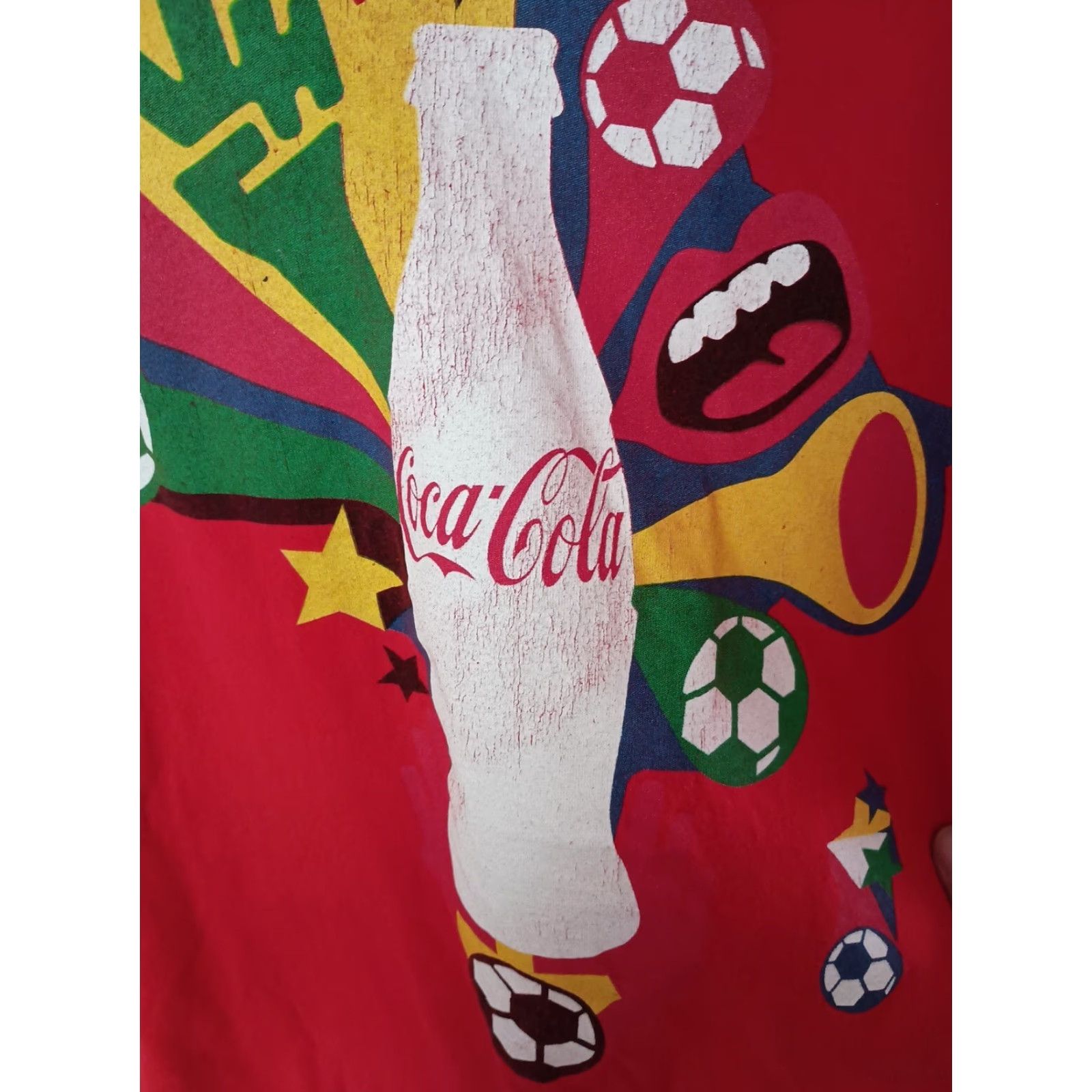 Vintage VINTAGE Coca-Cola T-shirt Soccer Vibes XL Red Mens Shirt 100% Cotton Delta Pro Short Sleeve Size US XL / EU 56 / 4 - 4 Thumbnail