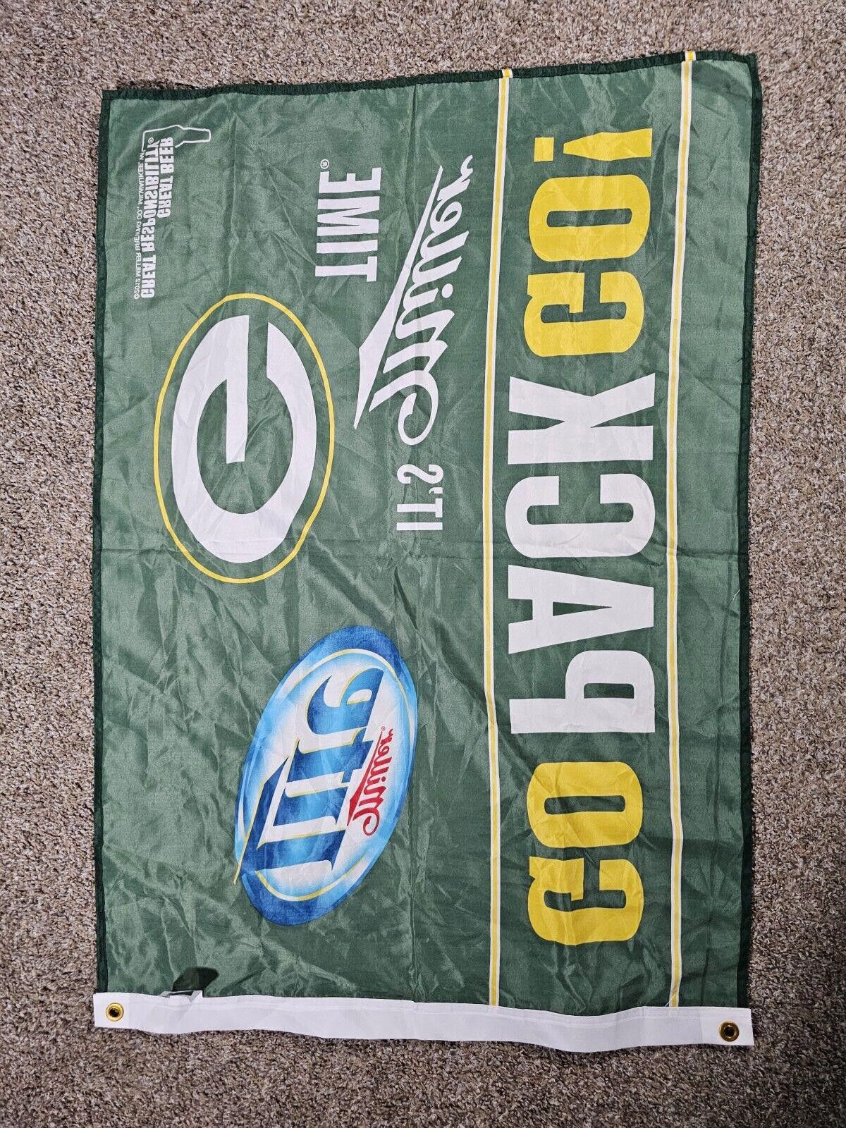 Designer 2012 Green Bay Packers “GO PACK GO It's Miller Time" Flag Size ONE SIZE - 5 Thumbnail