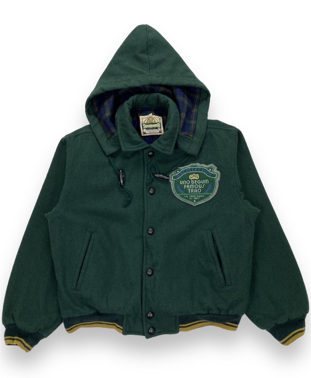 Vintage Vintage Second Club Hooded Varsity Jacket Size US S / EU 44-46 / 1 - 1 Thumbnail