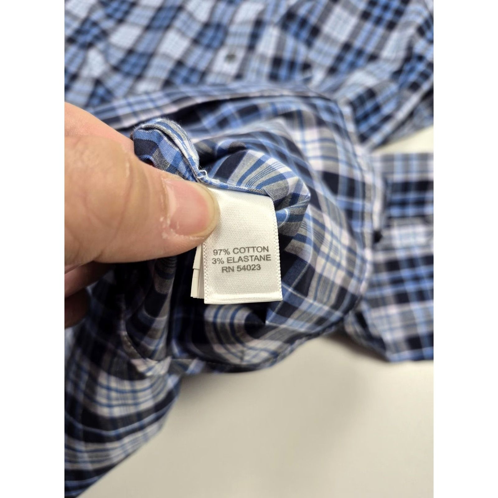Banana Republic Banana Republic Shirt Mens M Blue Plaid Stretch Button Up Long Sleeve Casual Size US M / EU 48-50 / 2 - 6 Thumbnail