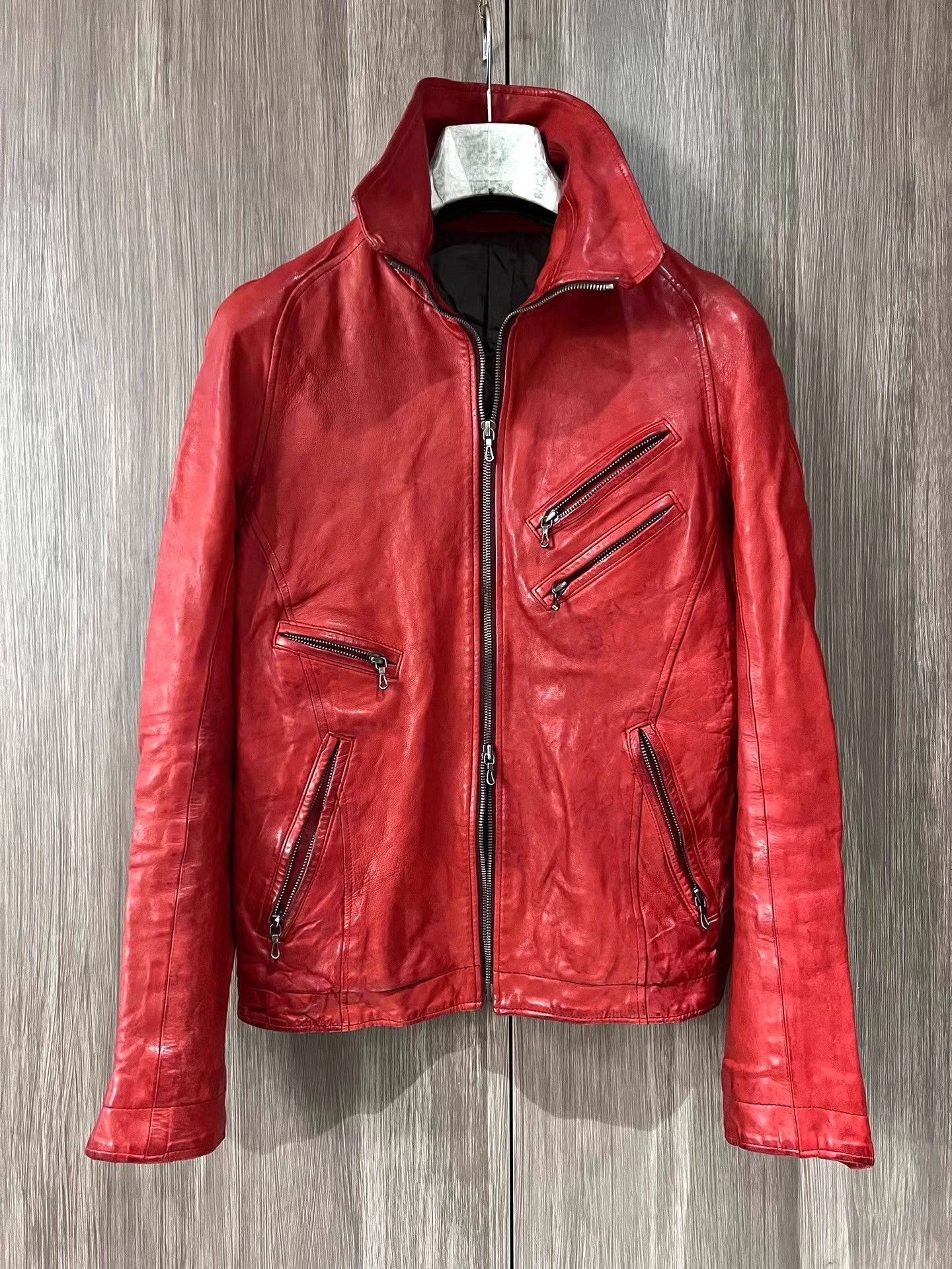Julius _7 08 S/S Jut Neck Leather Jacket | Grailed