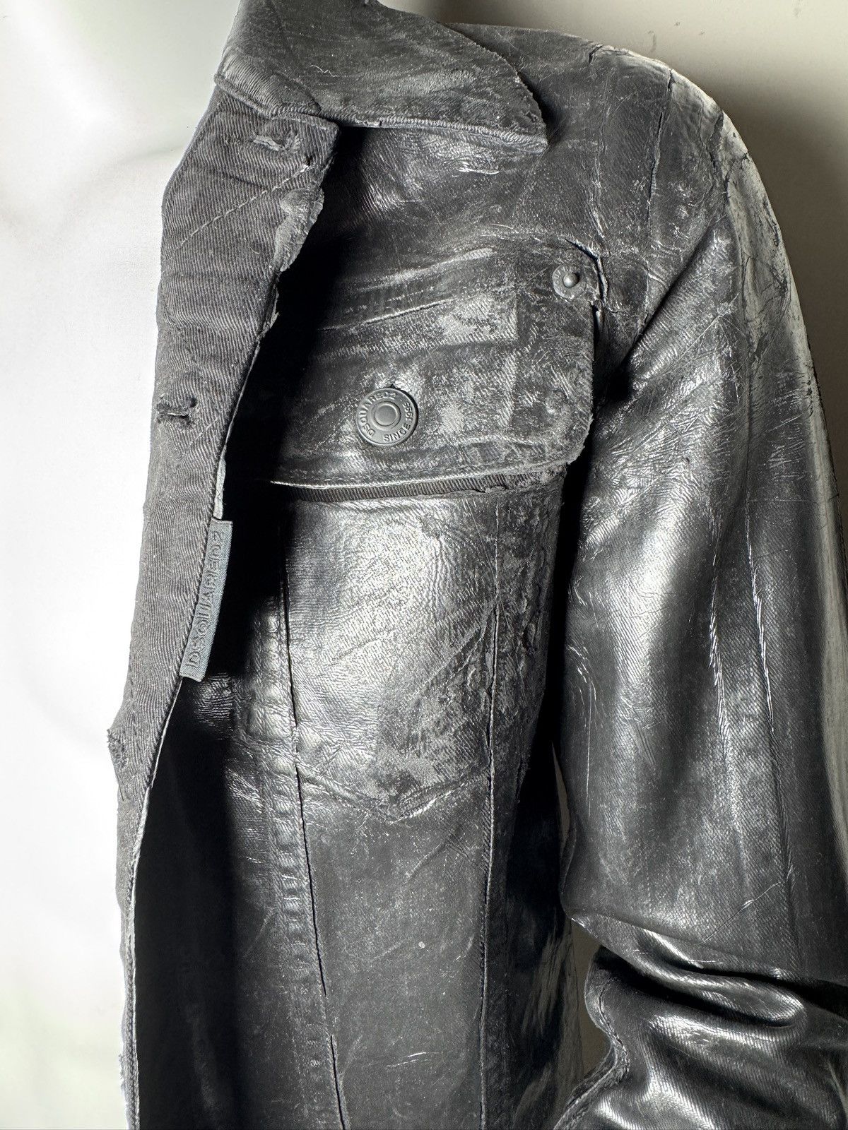Dsquared2 Dsquared2 Coated Denim Jacket - Black Wax Finish Size US S / EU 44-46 / 1 - 7 Thumbnail