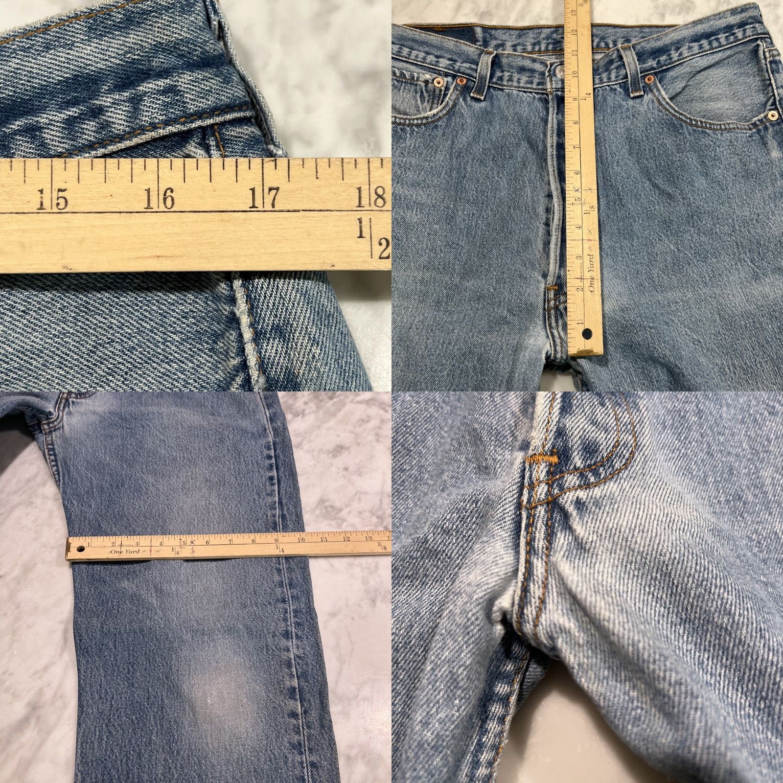 Levi's VINTAGE Levi’s 501 Jeans Men 34x31 Blue Button Fly Fade Thrash USA Jeans Size US 34 / EU 50 - 10 Thumbnail