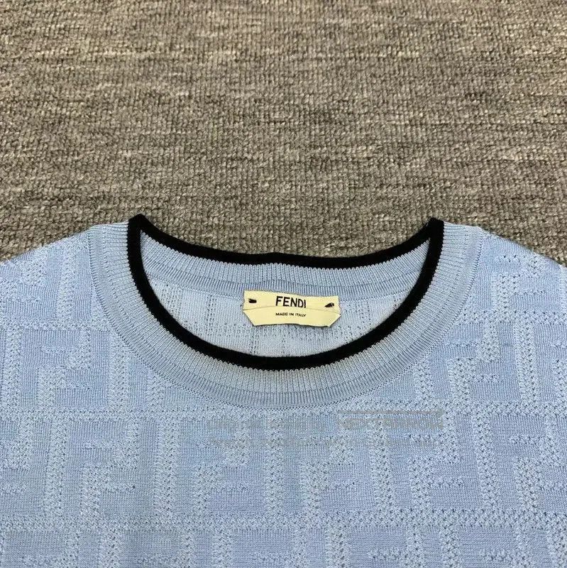 Fendi Fendi Blue Cotton Women's T-Shirt . Size L / US 10 / IT 46 - 2 Thumbnail